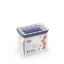 [1951207] Barattolo Ermetico Tosca da 1,2 Lt Blu Rettangolare di Qualità Extra per Conservare Alimenti, Prodotto in Italia.