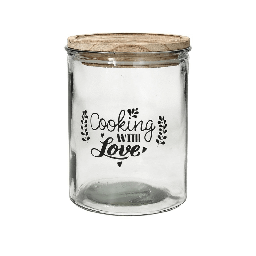 [19907382] Barattolo medio con coperchio 1380 cc Cooking With Love in vetro Trasparente