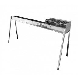[CAN1018] Barbecue cuocispiedini in acciaio Milano 100 + 40 kit paratia griglia
