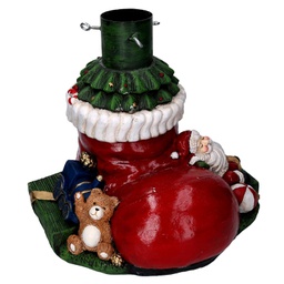[V6162470000] Base albero resina babbo natale rosso cm 36x38h38