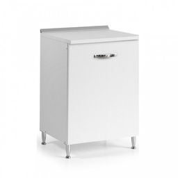 [A10444] Base per cucina con 1 anta colore bianco frassinato Cm 60x50xH 85