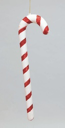 [20038070] Bastone Cm.35 Bianco/Rosso In Bst Con Manichetta decorazione di Natale