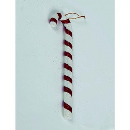 [1932414] Bastone Natalizio con glitter bianco rosso cm 22