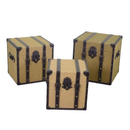 [V3813120000] Baule ecopelle 1-3 intreccio quadro cm47x47h47,5