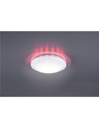 [TRIOR62093500] Bilbo plafoniera led diffusore bianco effetto stelle con bordo trasparente con rgb retro illuminato e telecomando multifunzione 