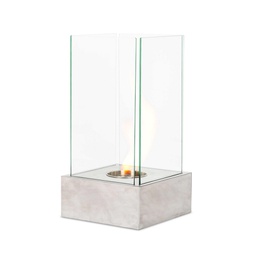 [FP/009] Biocamino design  da terra bioetanolo grigio cromo cm 25 x 25 x h 65