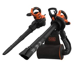 [2000575] Black e Decker Soffiatore Aspiratore Tritturatore con Zaino Raccogli Foglie da 72L, 3000 W