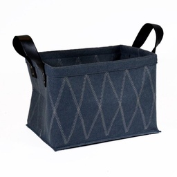 [V2501420000] Borsa feltro grigio scuro decoro biancorombi c/manici nero cm33x23h22,5