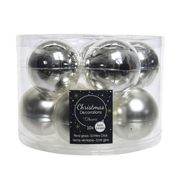 [KAE140132] Box 10 palline colore argento 6 centimetri diametro