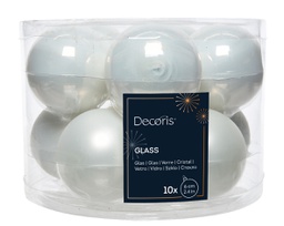 [KAE140135] Box da 10 palline di Natale colore biaco ø 6 cm