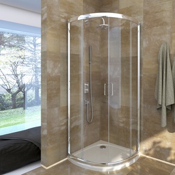 [DFLEX-100-GTBC-C90] Box doccia circolare in cristallo trasparente - Essential
