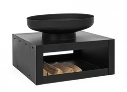 [B0782423] Braciere con porta legna nero arredo giardino Efesto