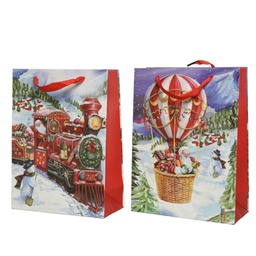 [20035595] Busta Regalo Natale Assortite - Misura 42x30x12