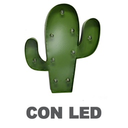[V8525020000] Cactus metallo verde con led cm 25