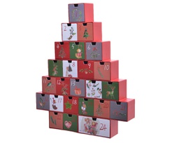 [1991121] Calendario avvento in legno cm 6.3 x 37 x 44 h