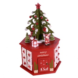[V6086070000] Calendario dell'avvento legno albero cm20,5x23,5h37