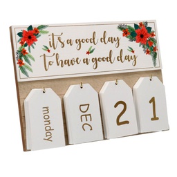 [V6134630000] Calendario legno bianco rettangolare cm25x18x2,5