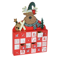 [V6320050000] Calendario legno con renna cm27x4h40