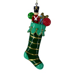 [V6193980000] Calza resina con regali verde cm6x4x16