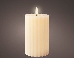 [20102452] Candela LED Cera Intagliata Stabile H 14.8 Ø 7.5 cm