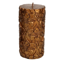 [V5510130000] Candela oro decori tondo cmø6,5h14