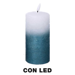 [V5512270000] Candela paraffina led azzurro cm ø7,5h15