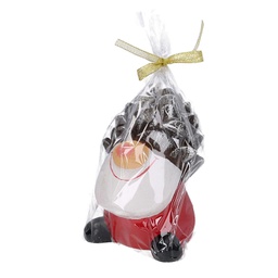 [V5511110000] Candela paraffina pigna gnomo bianco cmh12,5
