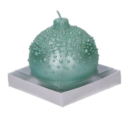 [V5512000000] Candela paraffina sfera con bolle turchese cm ø9h9