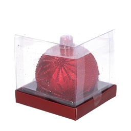 [V5511430000] Candela paraffina sfera rosso cm ø9h9