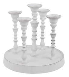 [B0186231] Candelabro Kylie 5F Bianco C-Base H22