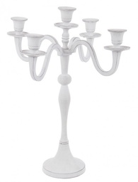 [B0186237] Candelabro Norah 5Fuochi Bianco H43