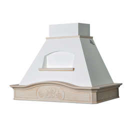 [ART897022] Cappa aspirante DÉSIRÉE/SOFIA in acciaio inox bianco e cornice in legno intarsio cm 90