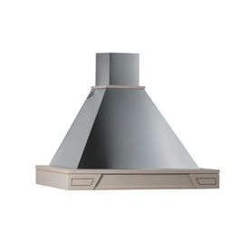 [ART896667] Cappa aspirante GINEVRA in acciaio inox silver e cornice in legno intarsio cm 120