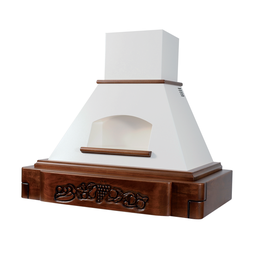 [ART896841] Cappa aspirante KATIA in acciaio inox bianca e cornice in legno intarsio cm 120
