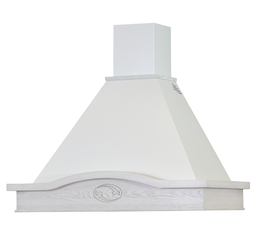 [ART896872] Cappa aspirante LUCREZIA in acciaio inox bianca e cornice in legno intarsio cm 60