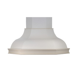 [ART894960] Cappa cucina angolo rustica bianca CONTEA con cornice in legno intarsio cm 105