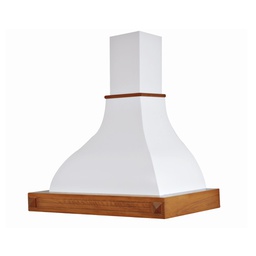 [ART894748] Cappa cucina rustica bianca DIAMANTE con cornice in legno intarsio cm 90