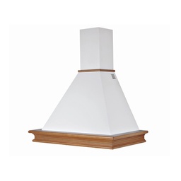 [ART894892] Cappa cucina rustica bianca RUSTICHELLA con cornice in legno intarsio cm 90