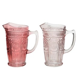 [20041825] Caraffa Di Vetro Con Decorazione Fiore