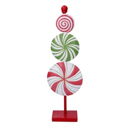 [V6160280000] Caramella metallo con tre lecca-lecca multicolor cm14,5x8h46