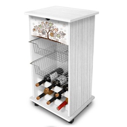 [L89843] Carrello da cucina Tree White 40x45x85h cm