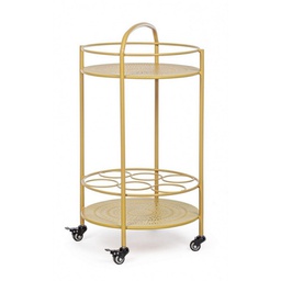 [B0802889] Carrello per bottiglie in acciaio Giallo Ocra