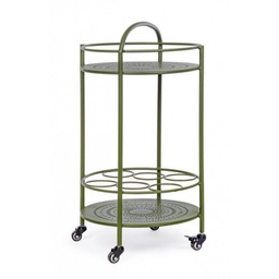 [B0802892] Carrello per bottiglie in acciaio Verde