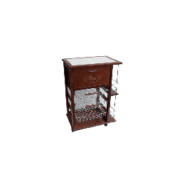 [049546] Carrello salvaspazio Vesuvio con portapane e portabottiglie noce