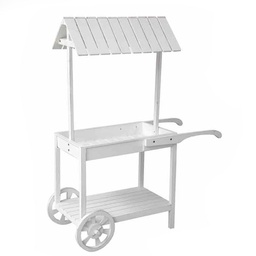 [GIC725609] Carretto bianco portapiante da giardino espositivo cm 121
