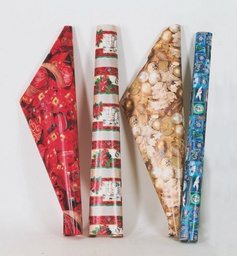 [052207] Carta Regalo Natalizia Cm.70X150 Rotolo Mm.12 Ass.In Espositore decorazione di Natale
