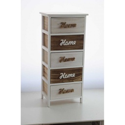 [GIC789724] Cassettiera 5 cassetti home bianca e noce 40x29xh.90 cm