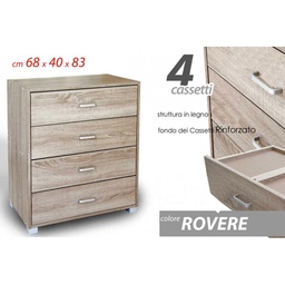 [GIC623448] Cassettiera camera como 4 cassetti rovere