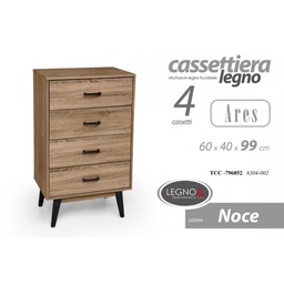 [GIC796852] Cassettiera como stile urban 4 cassetti cm 60 x 40 x 99 h