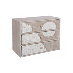[B0130655] Cassettiera da appoggio Shiva 3 cassetti in legno 28,5x17xh20,5 cm